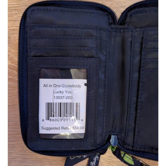 Vera Bradley Lucky You All in One Crossbody Wallet Wristlet Navy Floral NEW - Picture 3 of 10